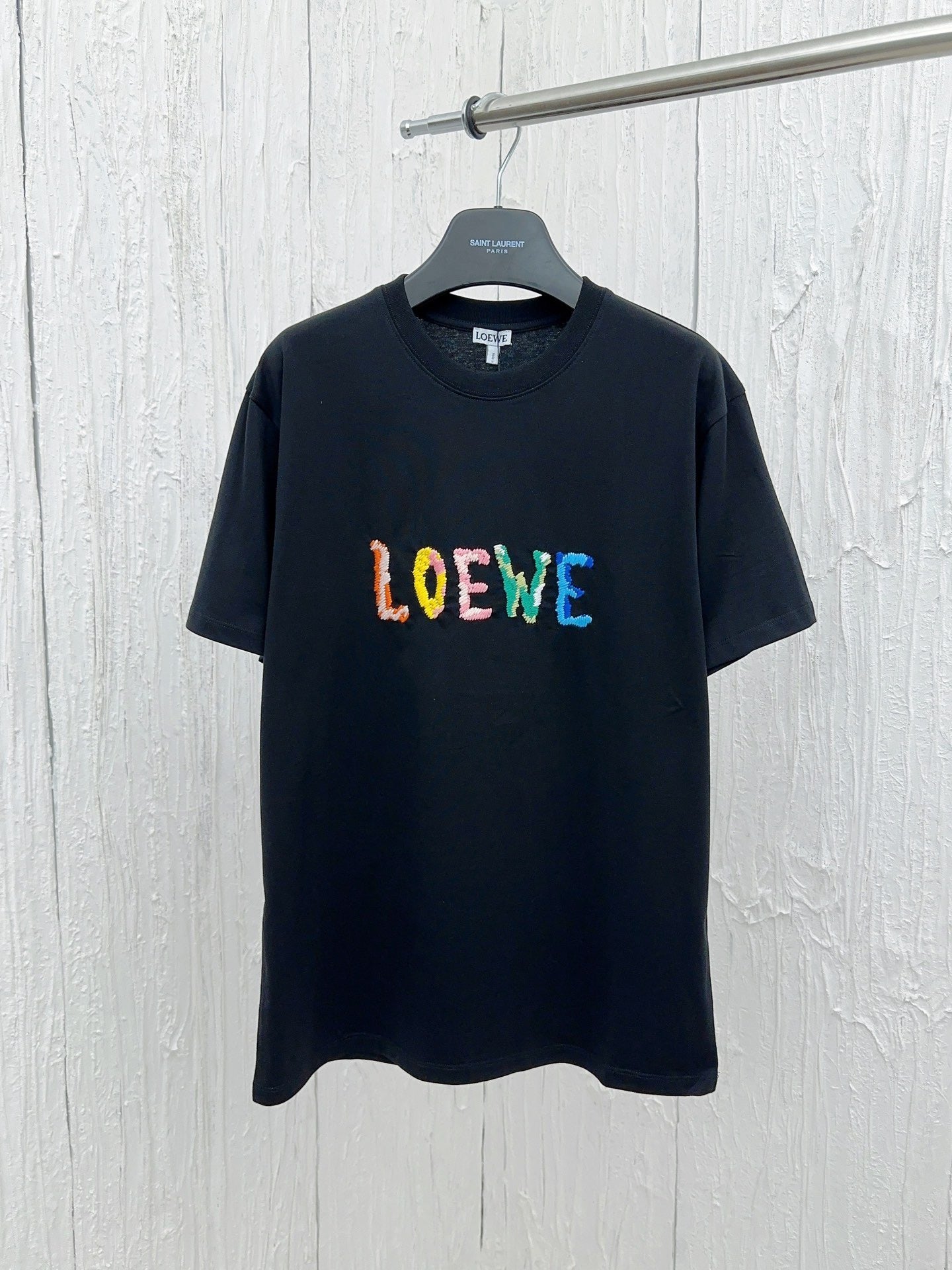 ZB / 로에베 반팔티 , 컬러라인레터링 반팔티셔츠 Tee