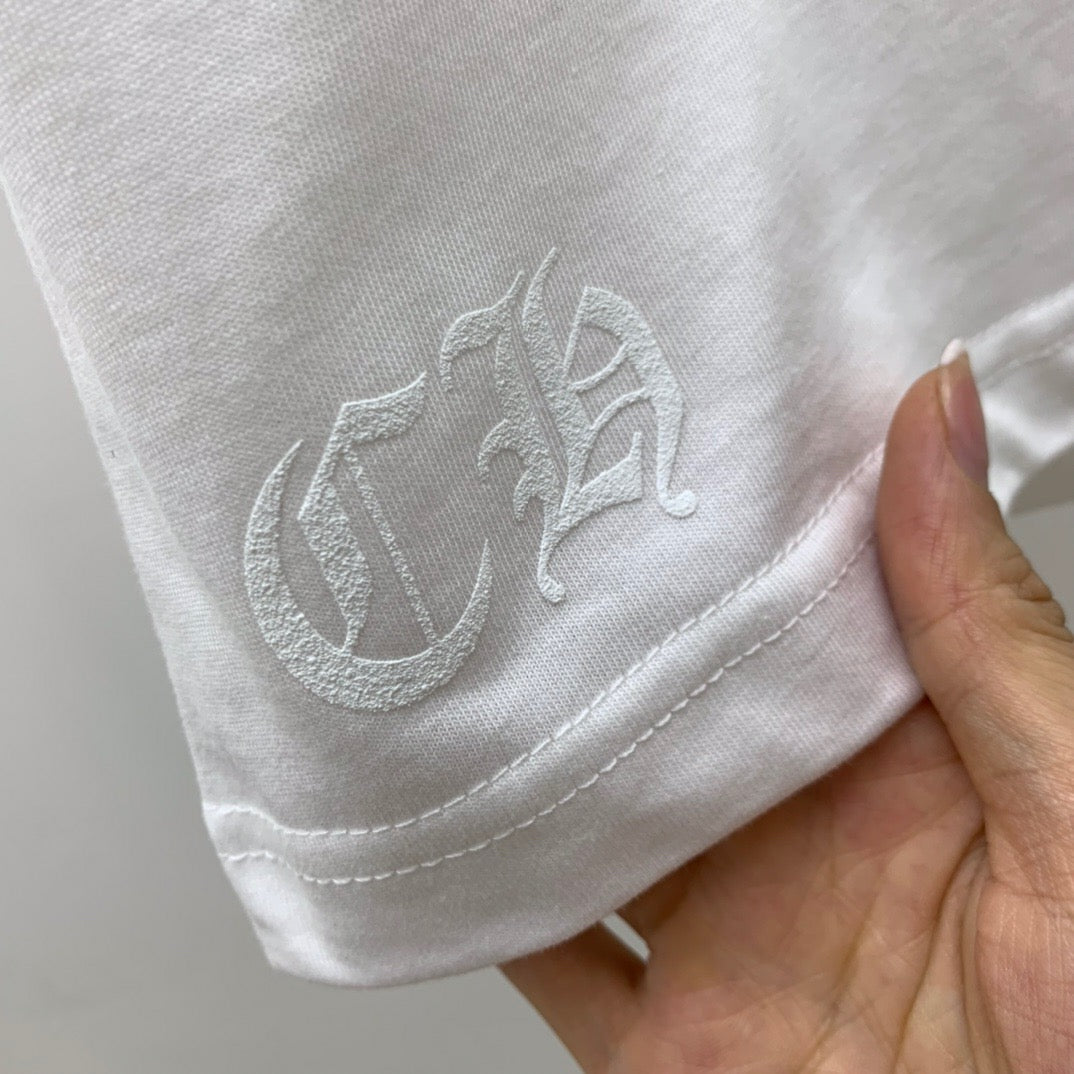 ZB / 크롬하츠 넥레터링 말발굽 십자가 반팔티셔츠 Tee