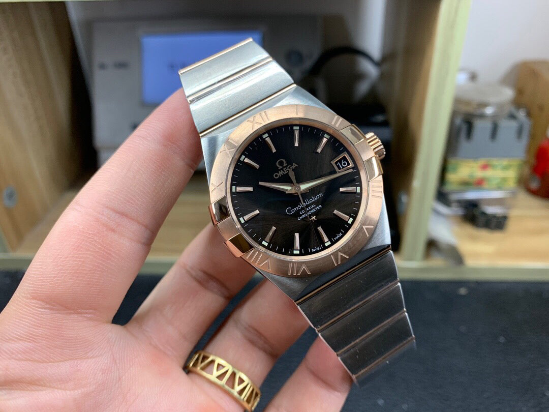 VS공장 오메가 컨스틸레이션 38MM 로즈골드 콤비 브라운바인덱스 브레이슬릿