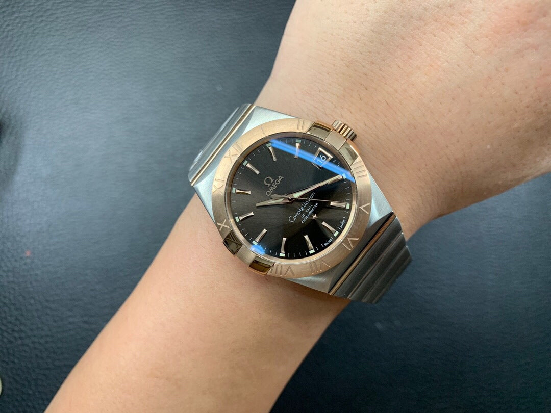 VS공장 오메가 컨스틸레이션 38MM 로즈골드 콤비 브라운바인덱스 브레이슬릿