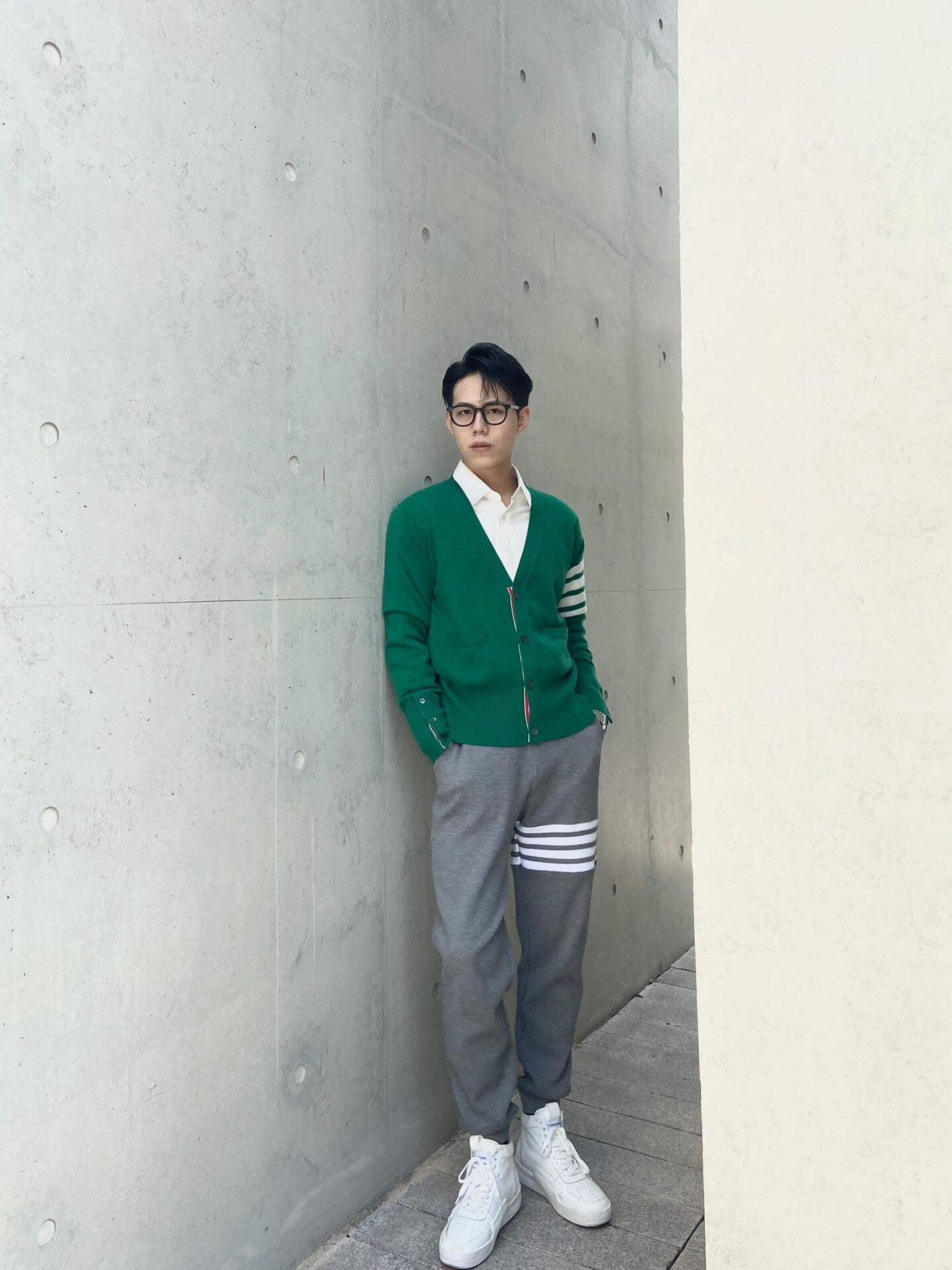 TJ / 톰브라운 포레스트 그린 캐시미어 가디건
