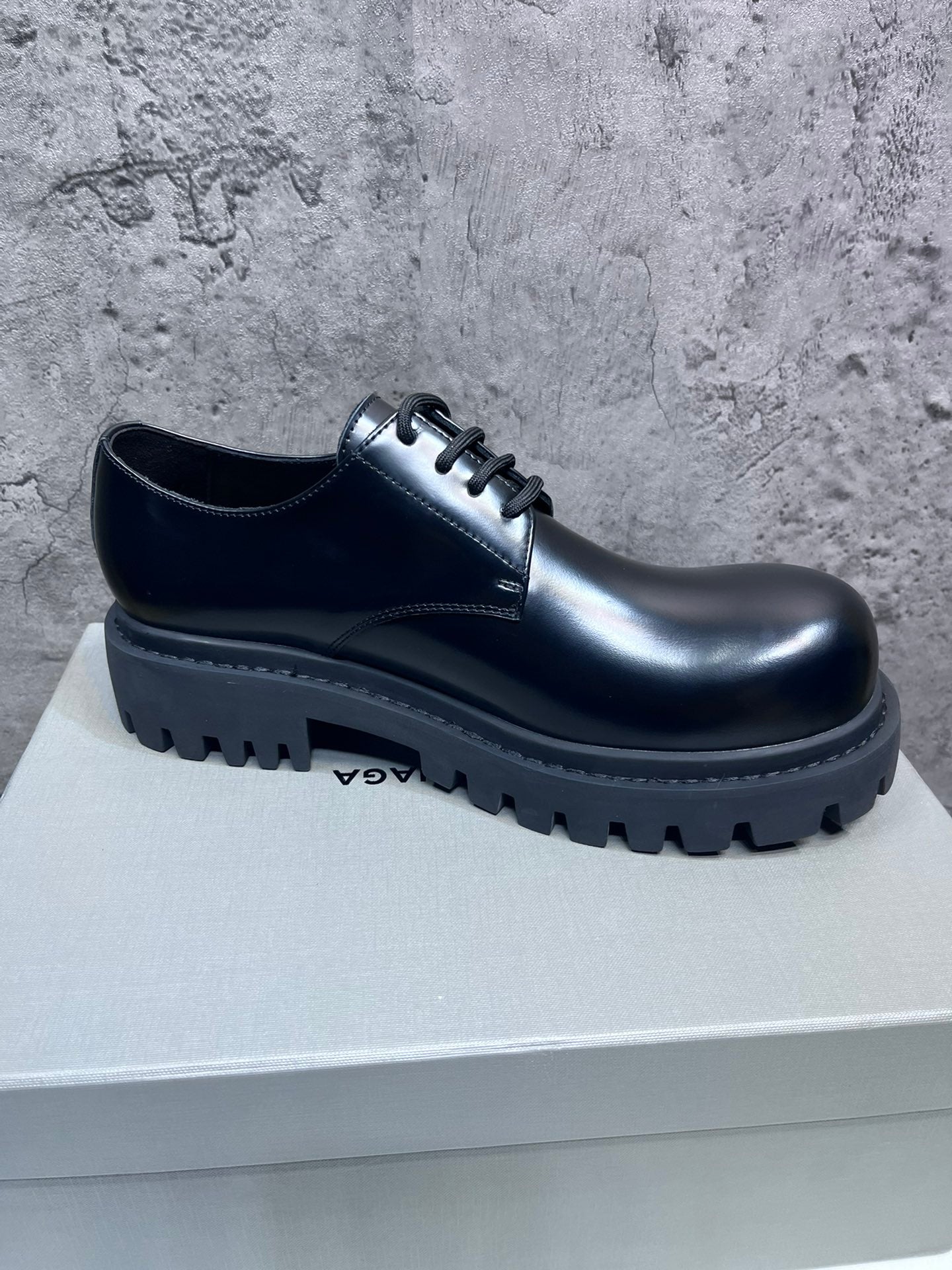 빙 / BALENCIAGA 발렌시아가 STRIKE 두꺼운 밑창 더비 슈즈, 레이스업 캐주얼 엄지발가락 슈즈