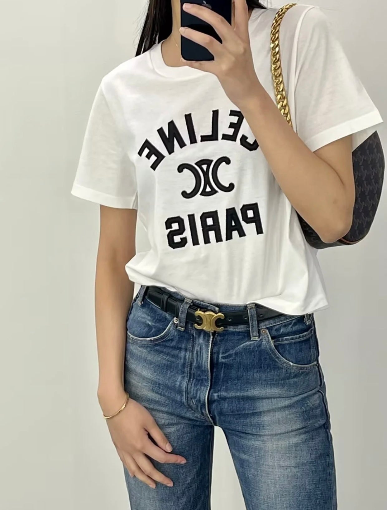 TJ / 셀린느 코튼 저지 티셔츠