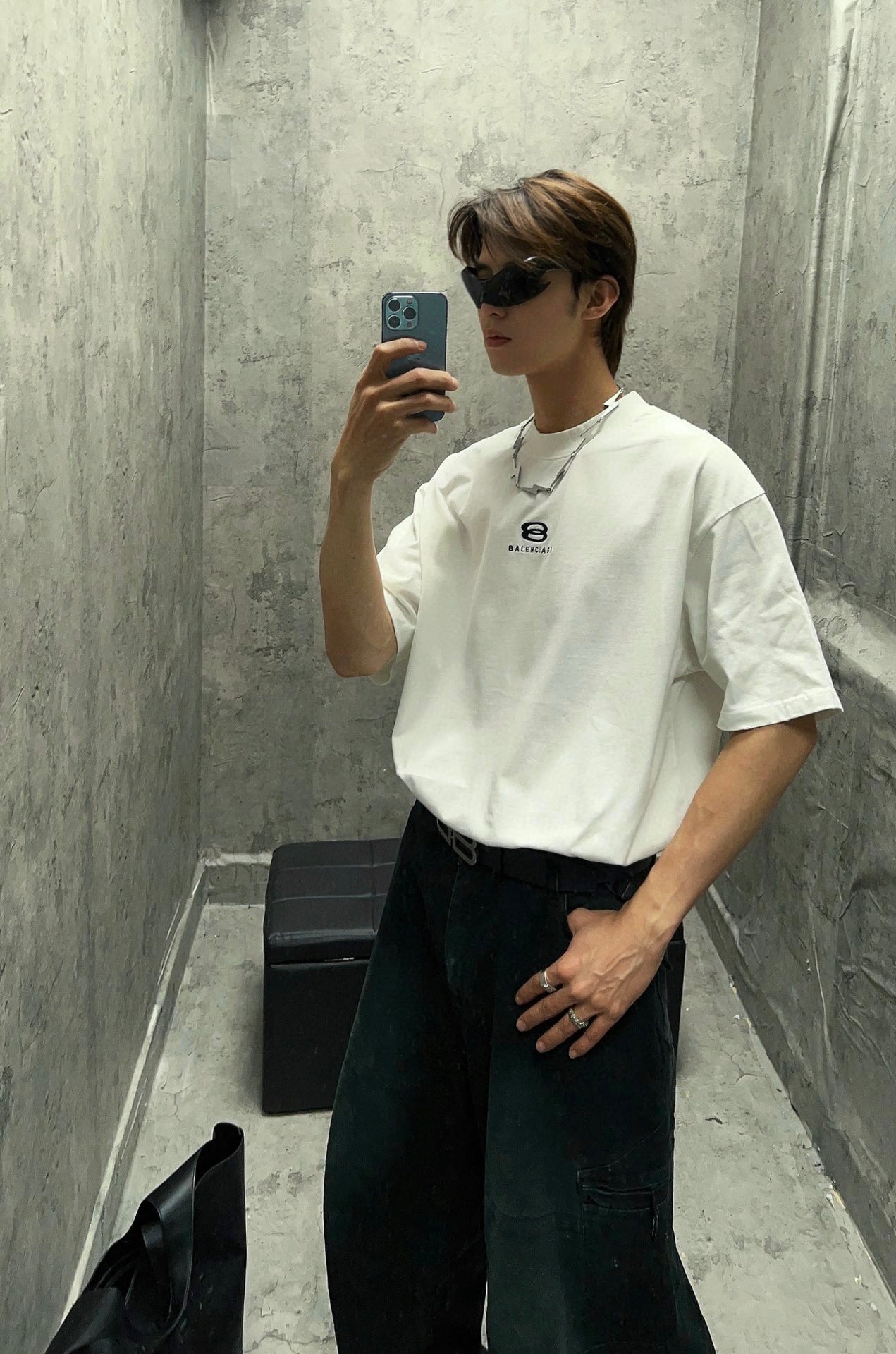 GTR / 발렌시아가 반팔티 , BLCG 24/SS 디스트로이드 스몰 자수 태슬 티셔츠