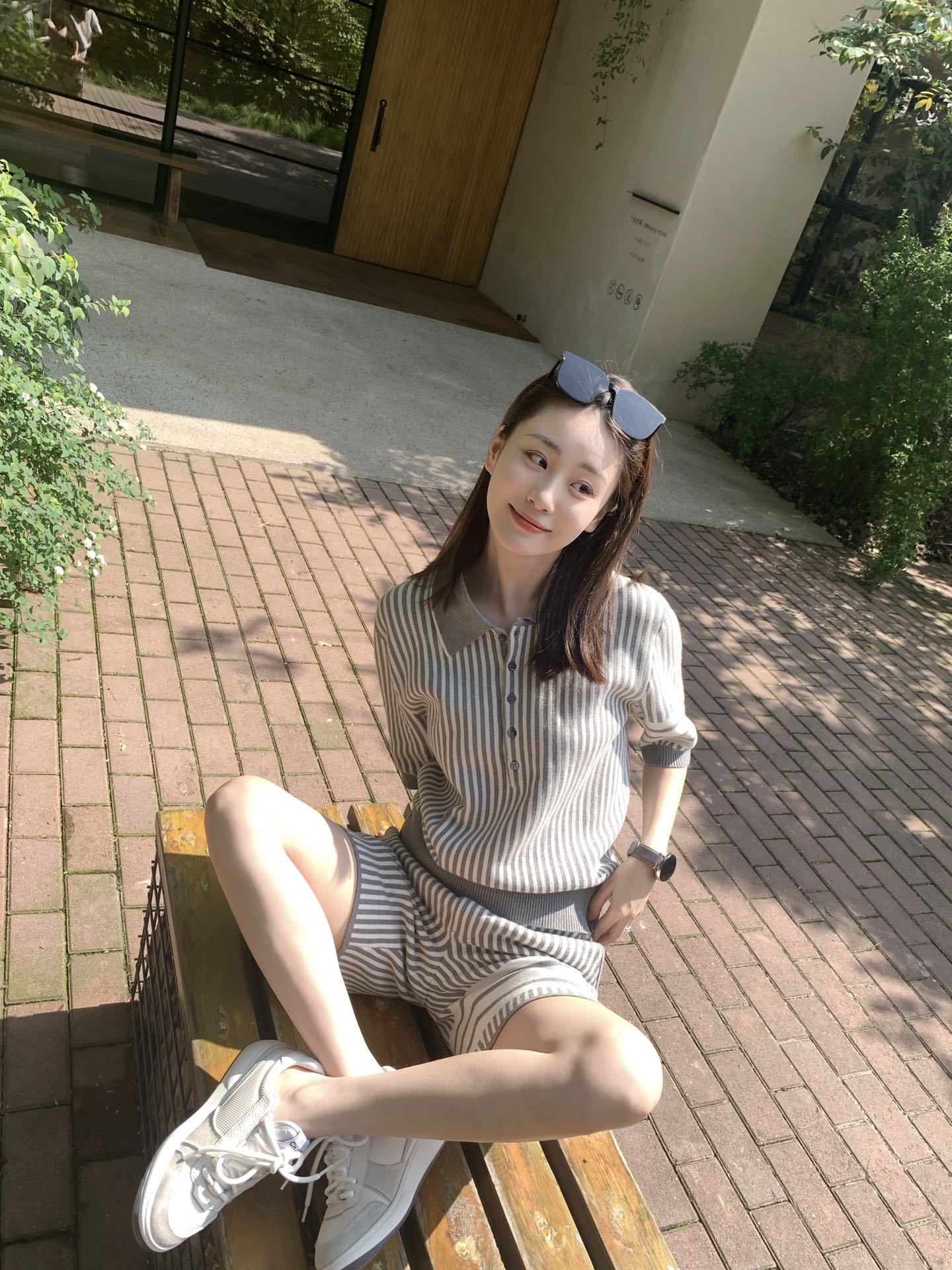 대리석 / 톰브라운 여성 반바지 스트라이프 니트 쇼츠#