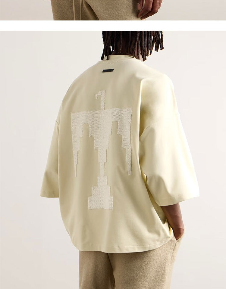 세나 / FEAR OF GOD FOG 시즌 8 메인 라인 하이 스트리트 캐주얼 루즈핏 인디고 이글 자수 반팔