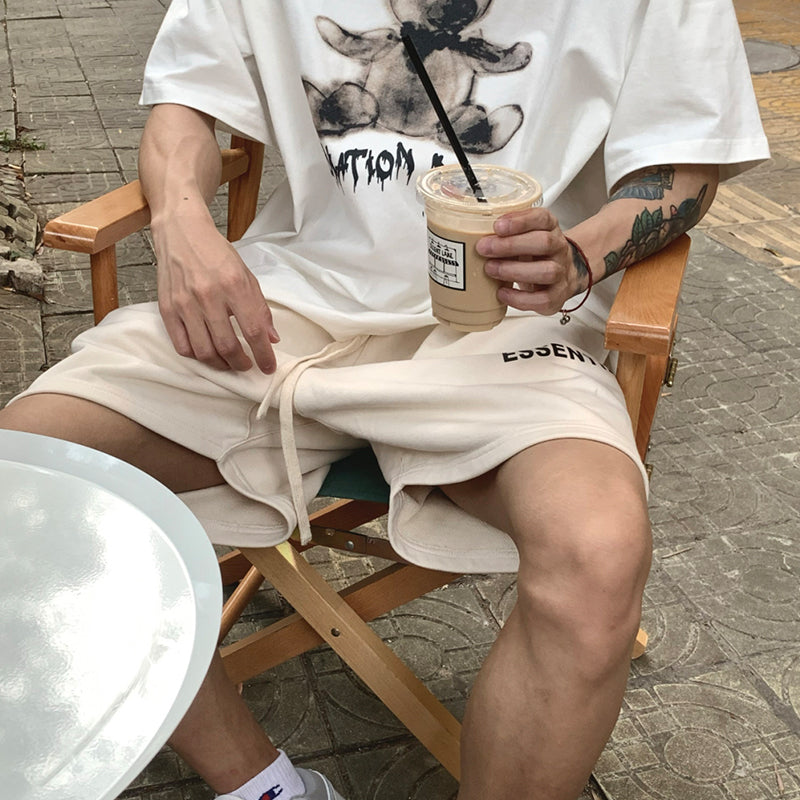 세나 / FOG ESSENTIALS FEAR OF GOD 이중선 문자 하이 스트리트 스포츠 캐주얼 반바지 남성 조수