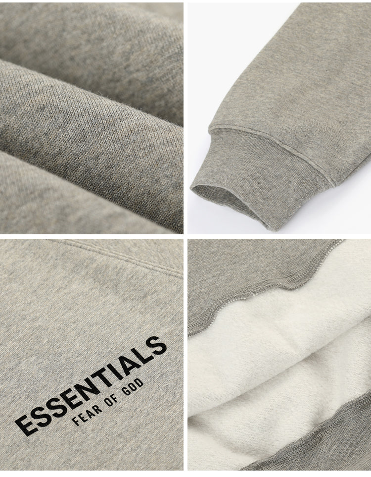 세나 / FOG ESSENTIALS 여덟 번째 시즌 더블 라인 하이 스트리트 루즈 백 플로킹 프린트 라운드 넥 스웨터