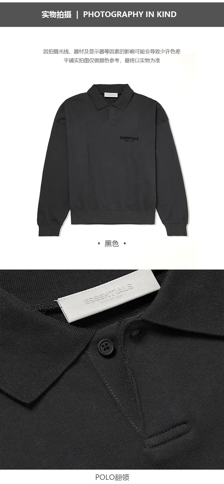 세나 / 더블 트랙 하이 스트리트 루즈 블랙 플로킹 프린트 라펠 긴팔 POLO