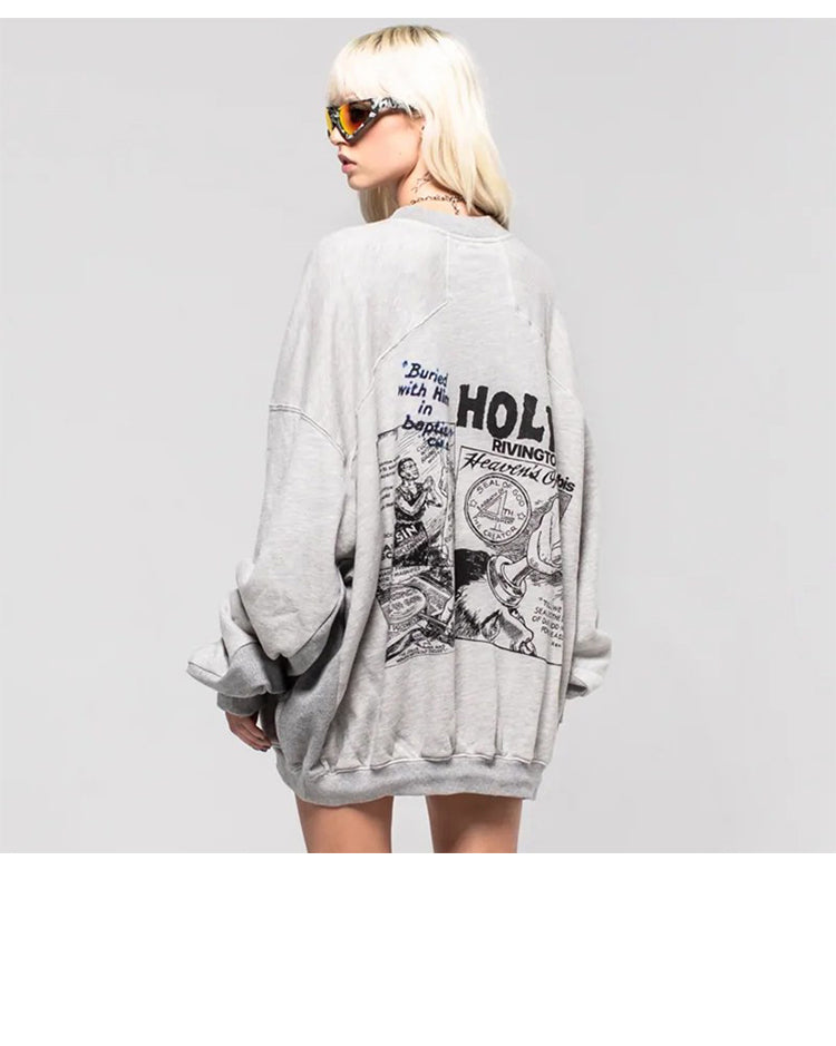 세나 / RRR123 FOG FEAR OF GOD High Street God's imprint 프린트 워시 워터 루즈 라운드 넥 스웨터