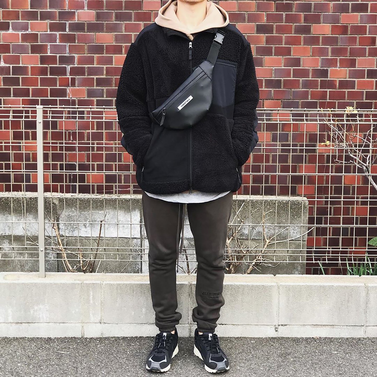세나 / FOG ESSENTIALS FEAR OF GOD 더블 라인 하이 스트리트 캐주얼 스포츠 3M 반사 바지