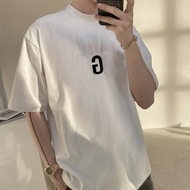 세나 / FEAR OF GOD FOG 공동 하이 스트리트 조수 브랜드 양각 인쇄 느슨한 라운드 넥 반팔 티셔츠