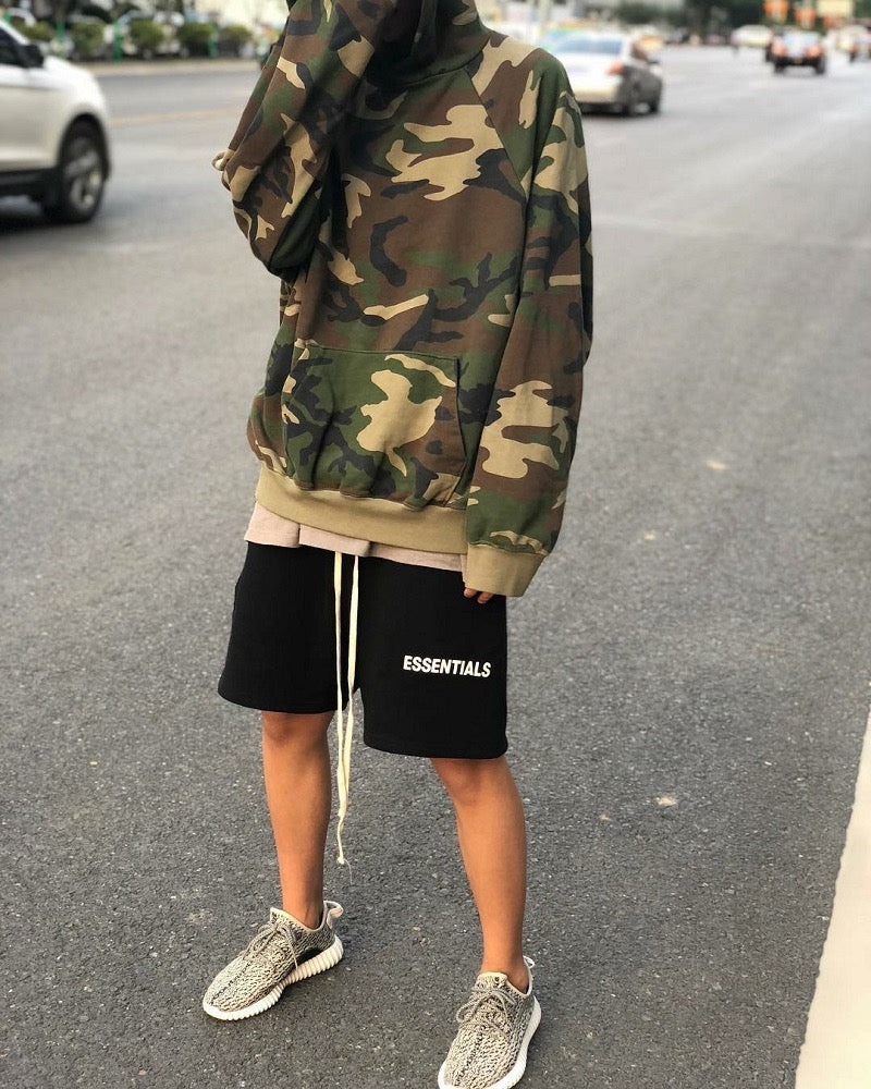 세나 / FOG ESSENTIALS FEAR OF GOD 이중선 문자 하이 스트리트 스포츠 캐주얼 반바지 남성 조수