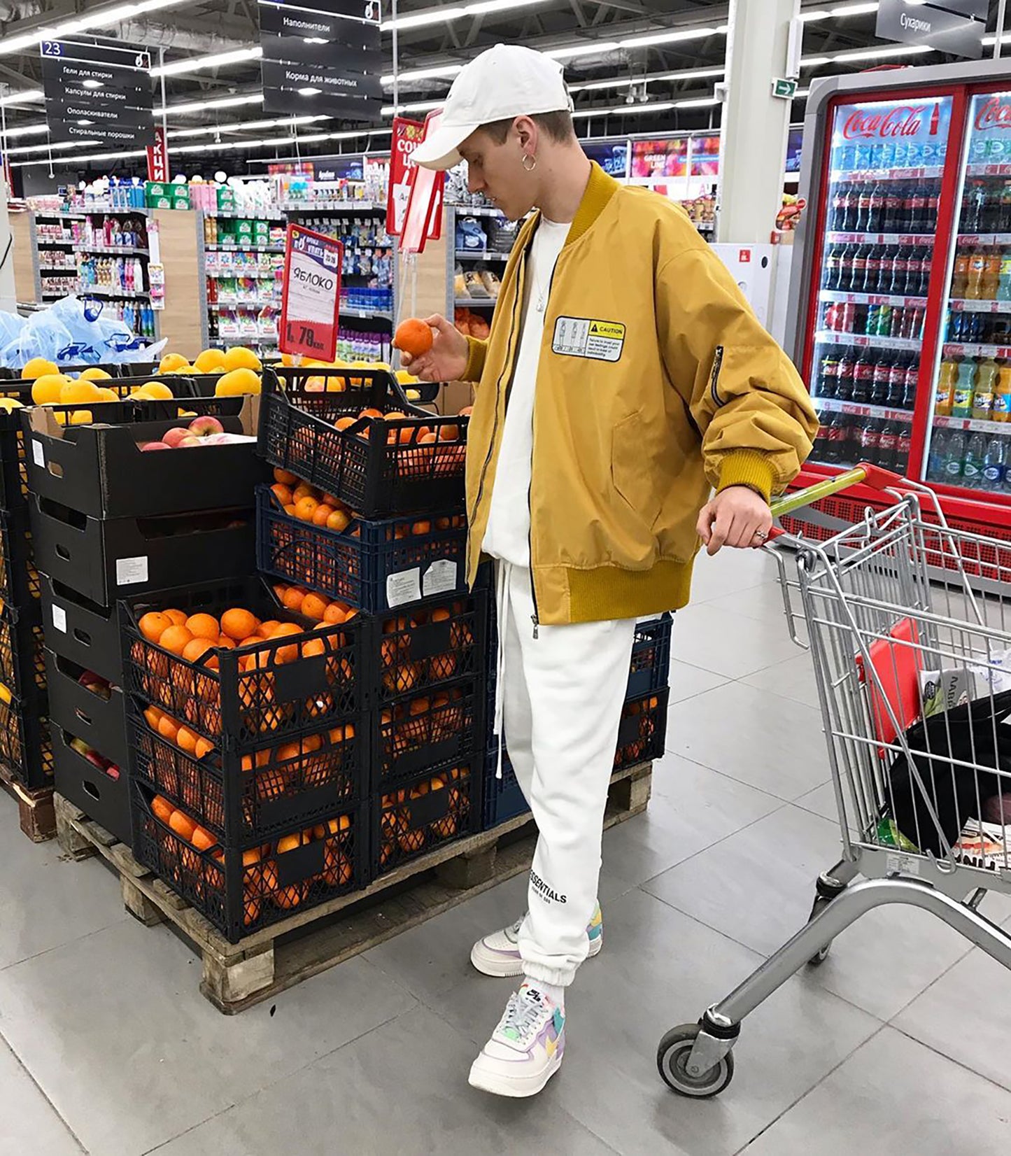 세나 / FOG ESSENTIALS FEAR OF GOD 더블 라인 하이 스트리트 스포츠 및 레저 3M 반사 바지