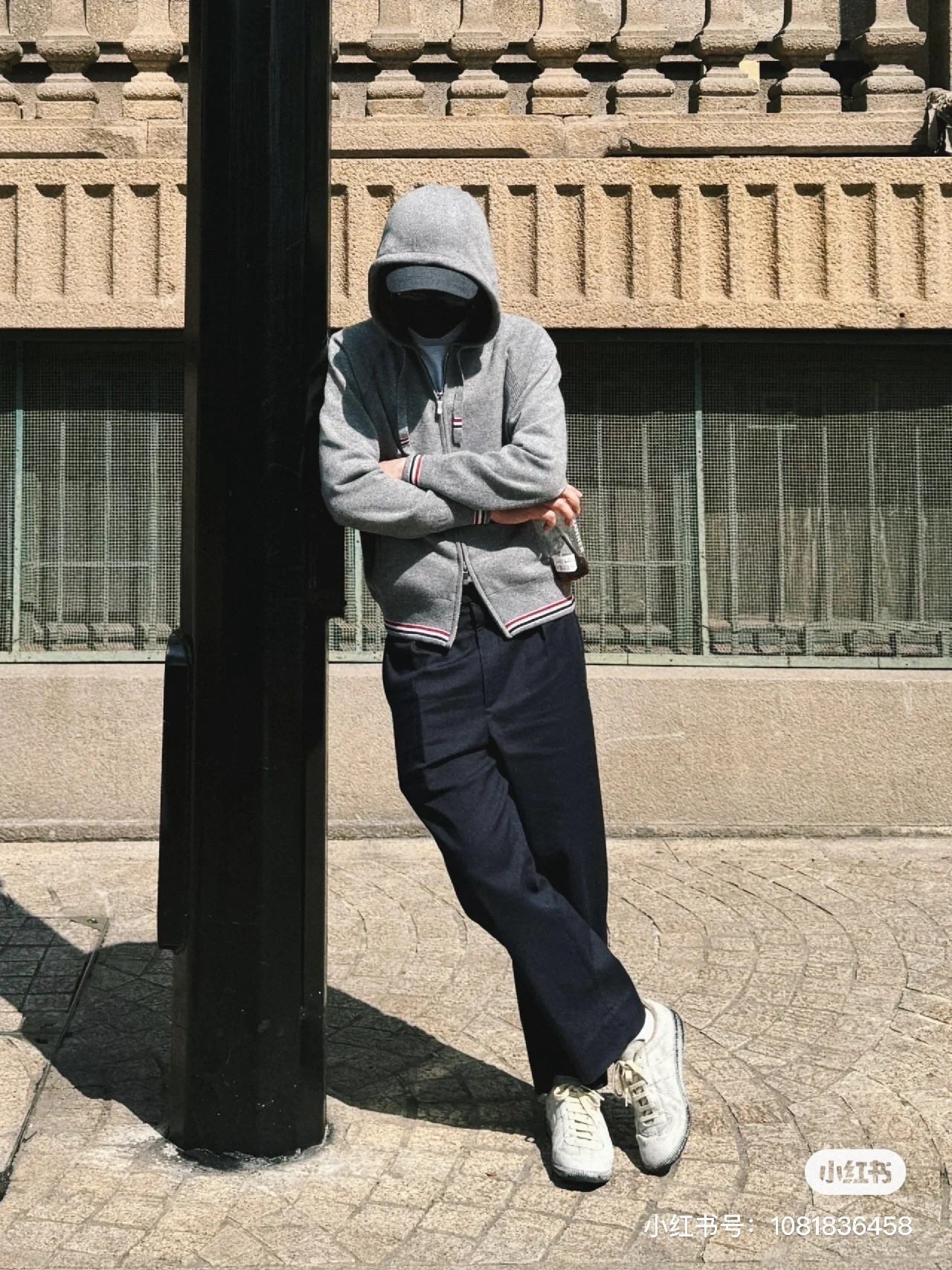 대리석 / 톰브라운 삼선 캐시미어 후드 집업