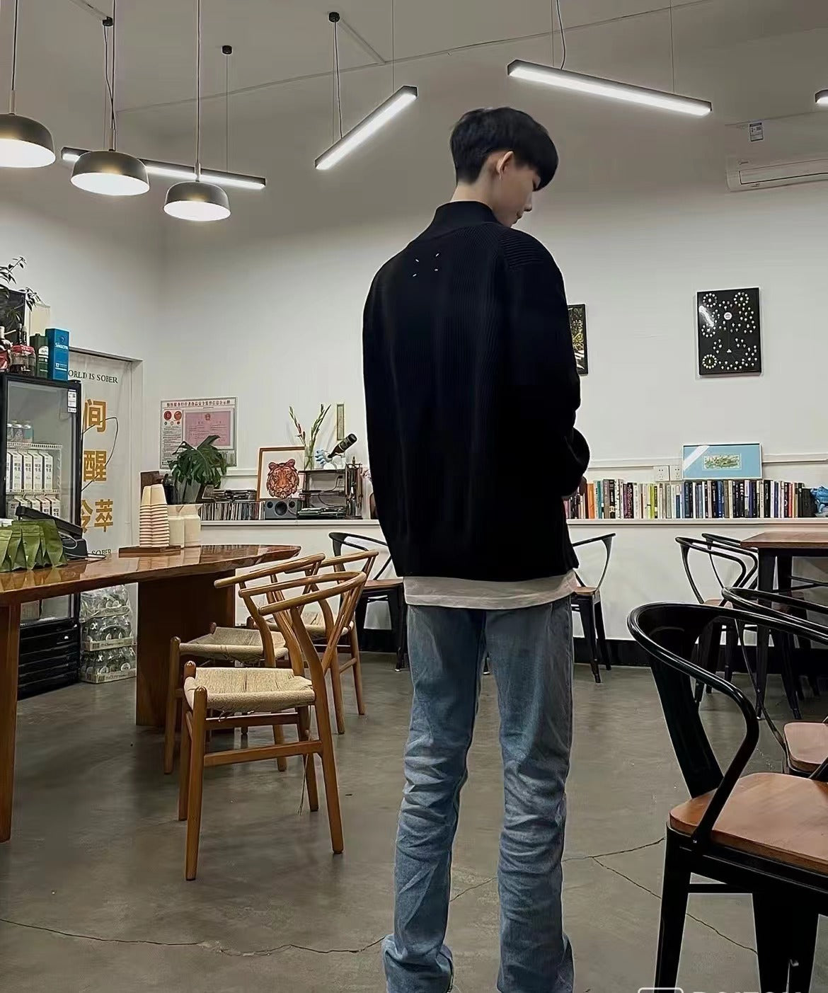 탑아키마 / 메종마르지엘라 니트 집업 스웨터