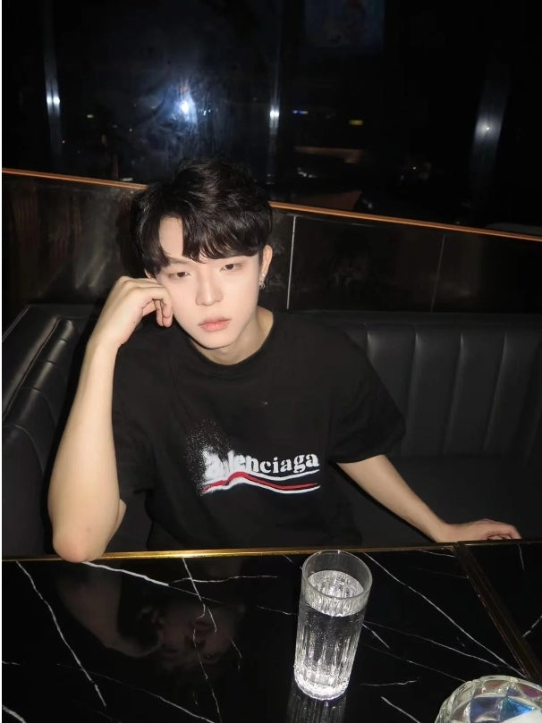 GTR / 발렌시아가 반팔티 , BLCG 24SS 아토마이즈 플리츠 콜라 티셔츠
