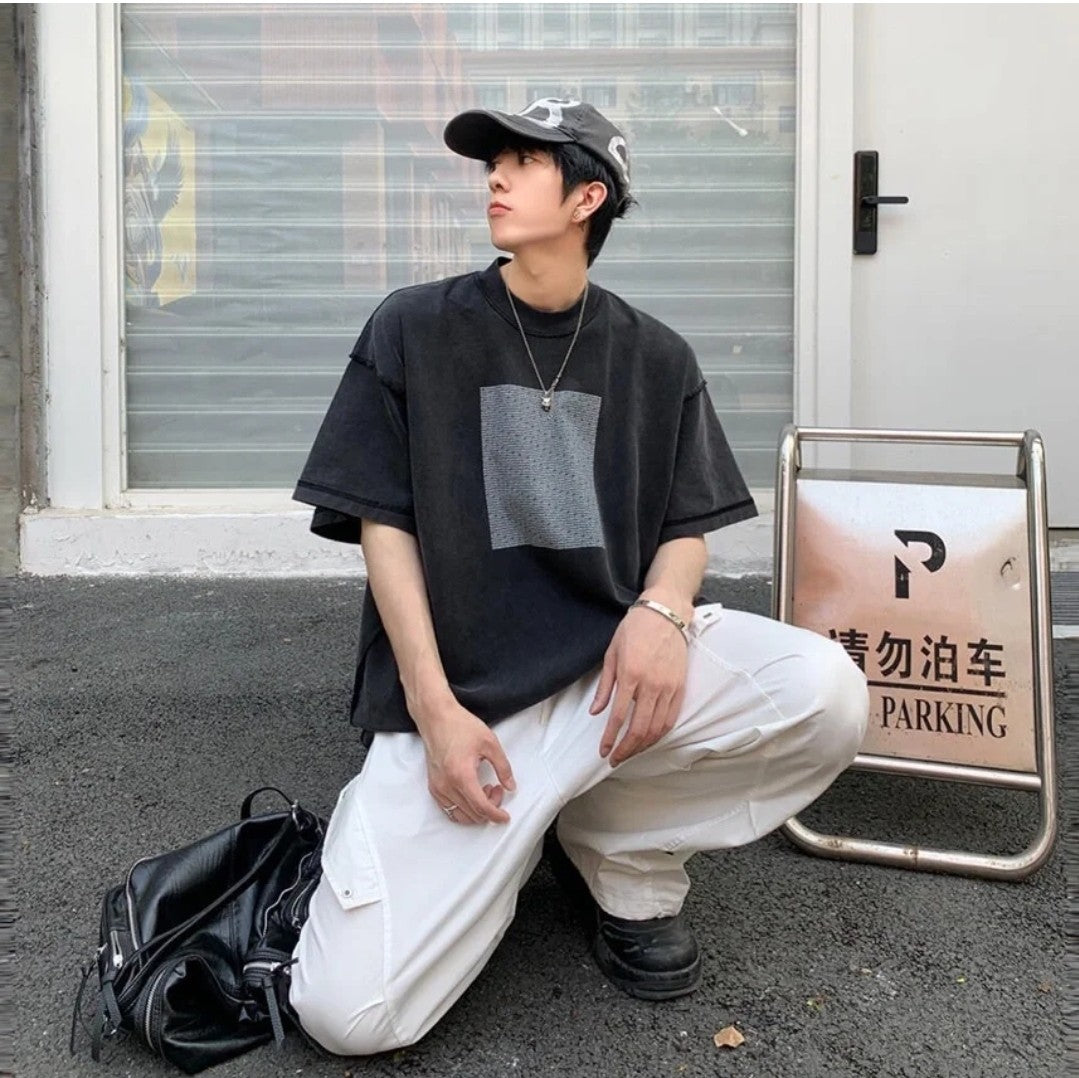 GTR / 발렌시아가 반팔티 , BLCG/24SS 블록 텍스트 반소매