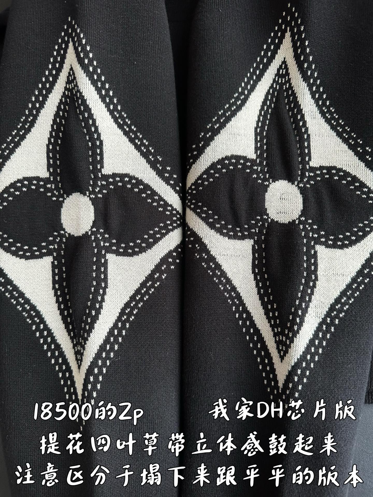 v공장 / 루이비통 그래픽 인따르시아 지퍼 코튼 후드 블랙 화이트