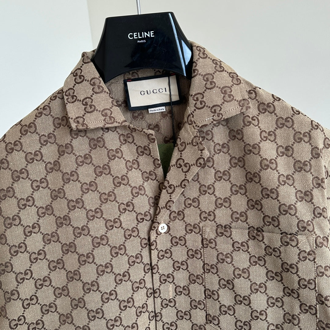 체인2호 / Gucc*/Gucci 2023 FW 초가을 신상 더블 G 자카드 반팔 셔츠