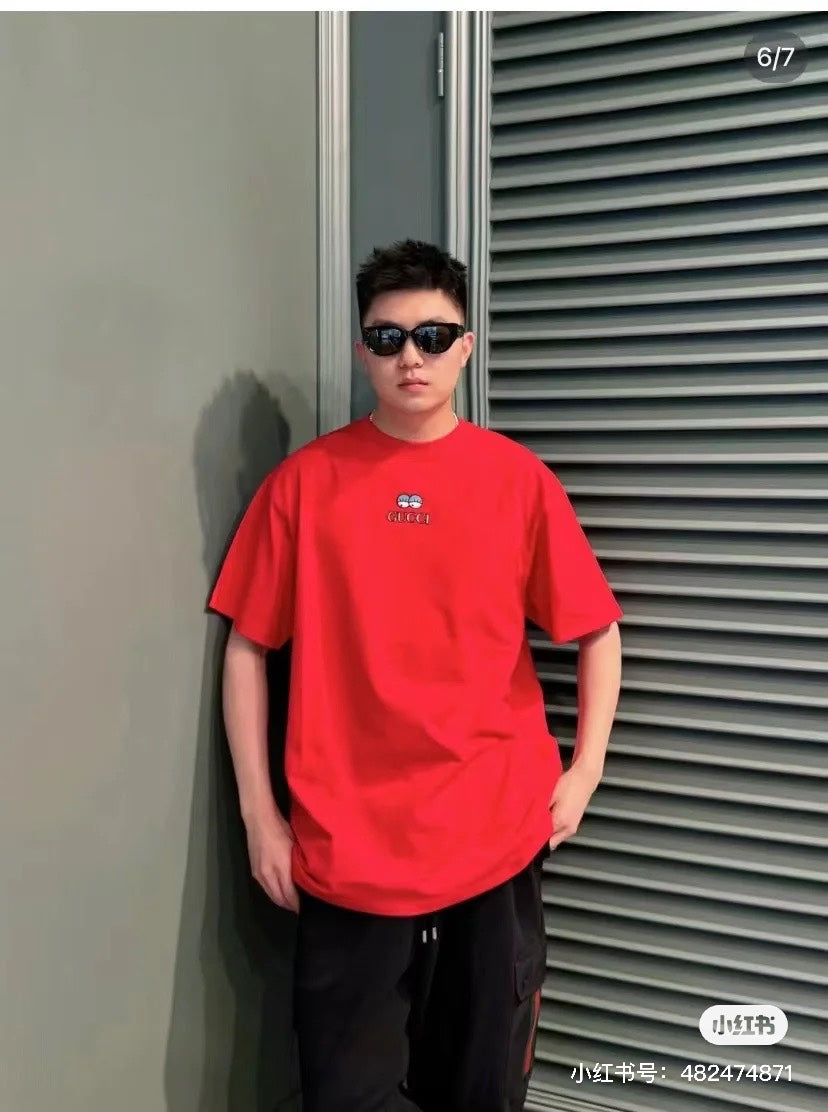체인2호 / 구찌 반팔, Gucc*/Gucci 24ss 봄 여름 신작 gei it 일러스트레이터 연명 시리즈 반팔 티셔츠