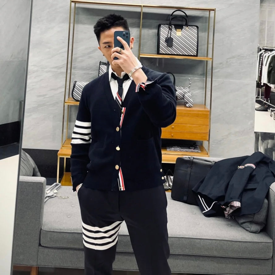 TJ / 톰브라운 특수 처리100% 면 골드버튼 가디건