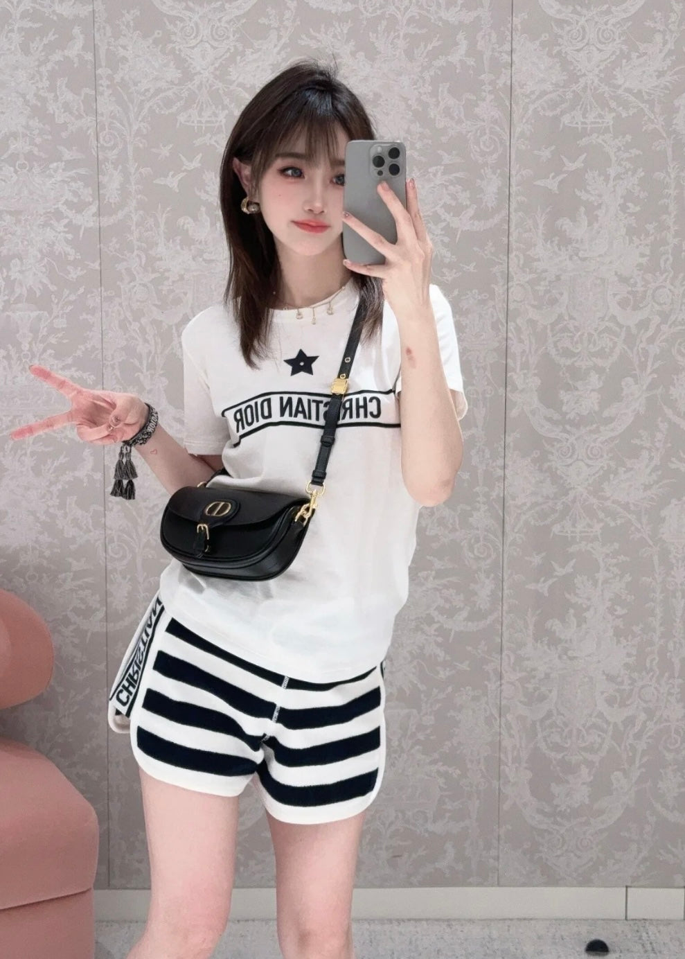 TJ셀러 / 디올 숏 팬츠 , 코튼 블렌드 테리 니트 테크니컬 쇼츠