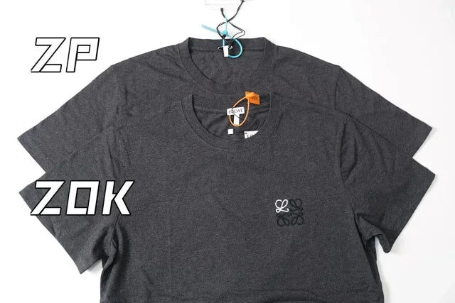 ZOK / 로에베 반팔티 ,로고 자수 차콜 그레이