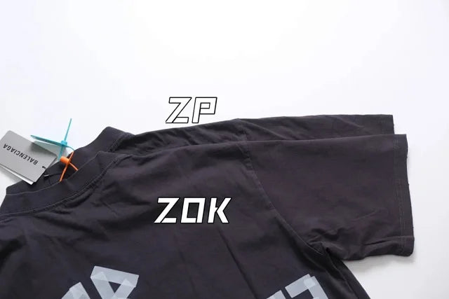 ZOK / 발렌시아가 파리 테이프 프린트 반팔 워싱 블랙