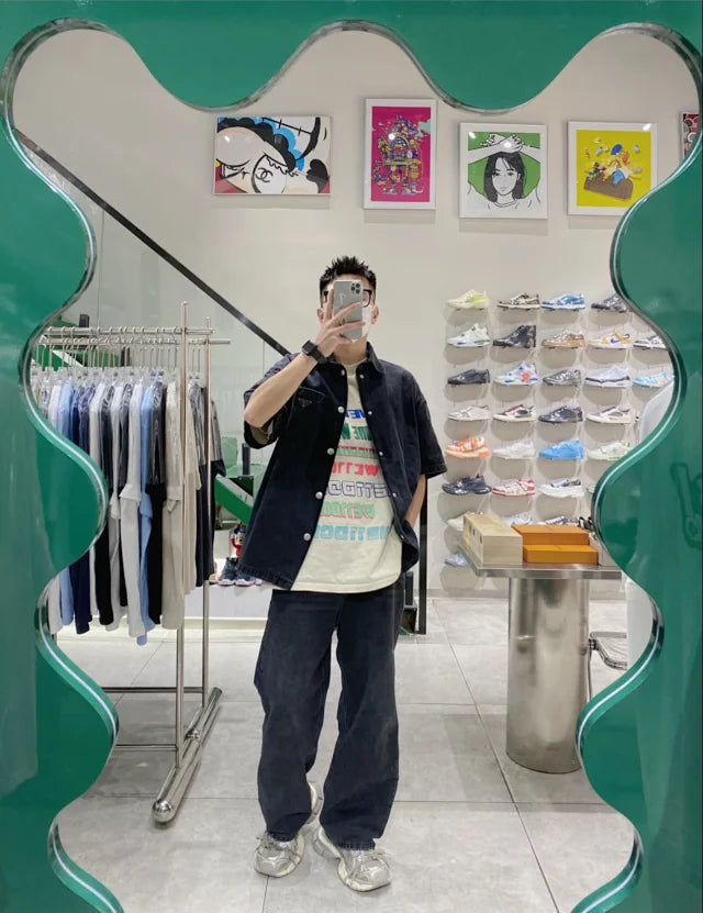 꼬부기 / 프라다 데님 셔츠 블랙