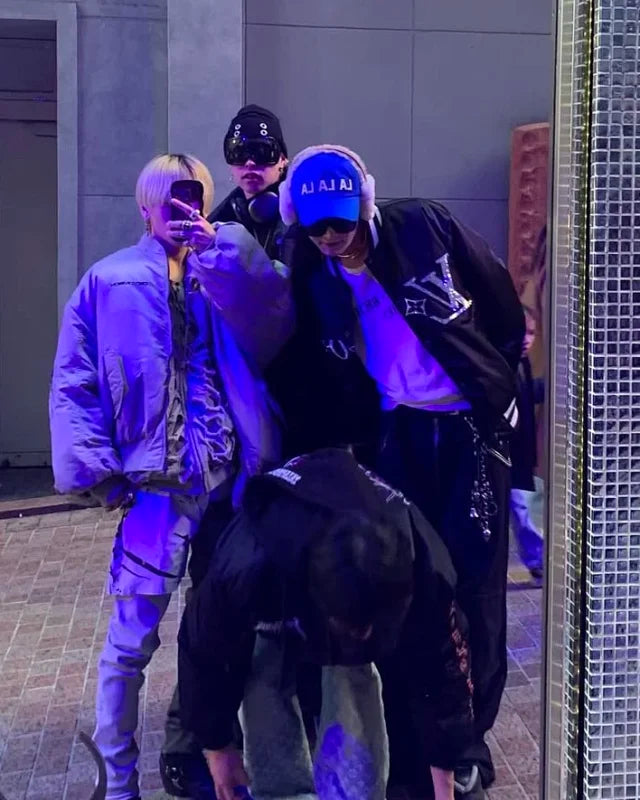 꼬부기 / 루이비통 야구점퍼 , 루이비통 자수 나일론 베이스볼 블루종 블랙