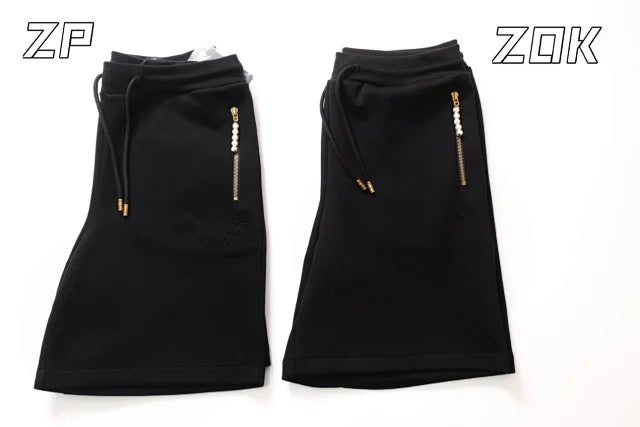 ZOK / 루이비통 반바지 , v자수 니트 숏팬츠 페이동 시리즈 진주 지퍼