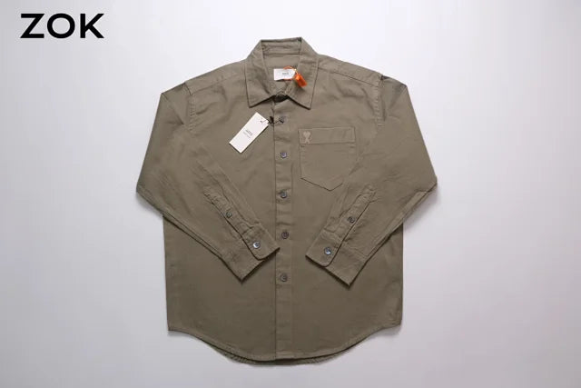 zok/아미 남성 하트 자수 셔츠