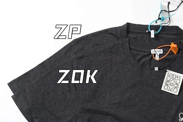 ZOK / 로에베 반팔티 , 로고 자수 차콜그레이