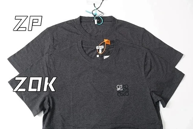 ZOK / 로에베 반팔티 , 로고 자수 차콜그레이