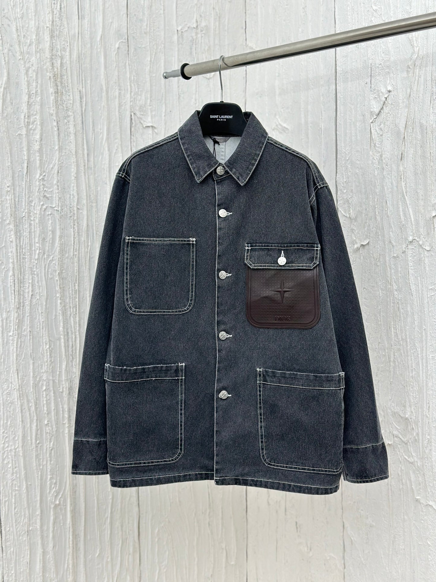 체인2호 / Dio* X Stone/24FW 디올 연명 돌섬 포주머니 캔버스 데님 재킷 셔츠 코트