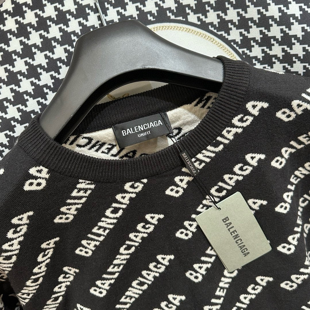 체인2호 /Balenciaga 양면 니트 자카드 스웨터