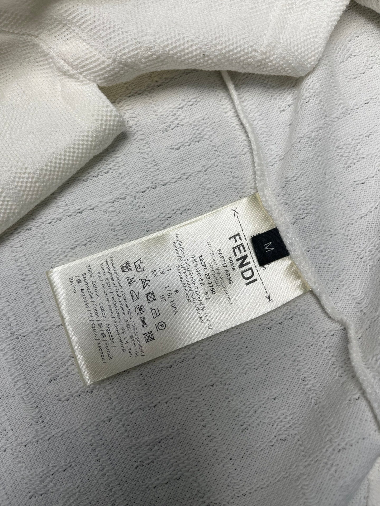 타일공장/펜디 24ss 봄 여름 반팔 표준 핏 폴로 셔츠 화이트