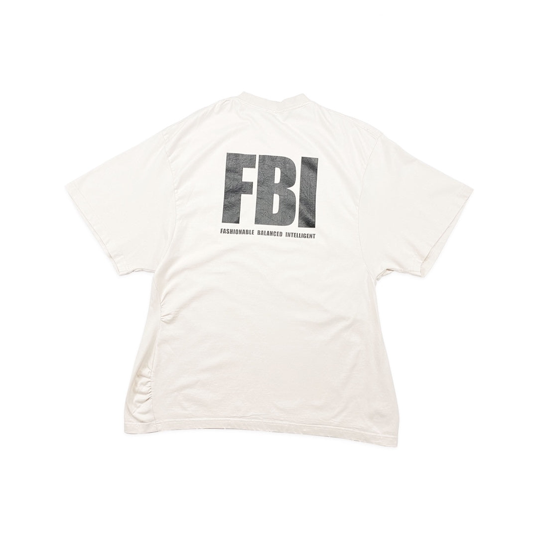 계단집/발렌시아가 남성 베이지 파괴 FBI 반팔
