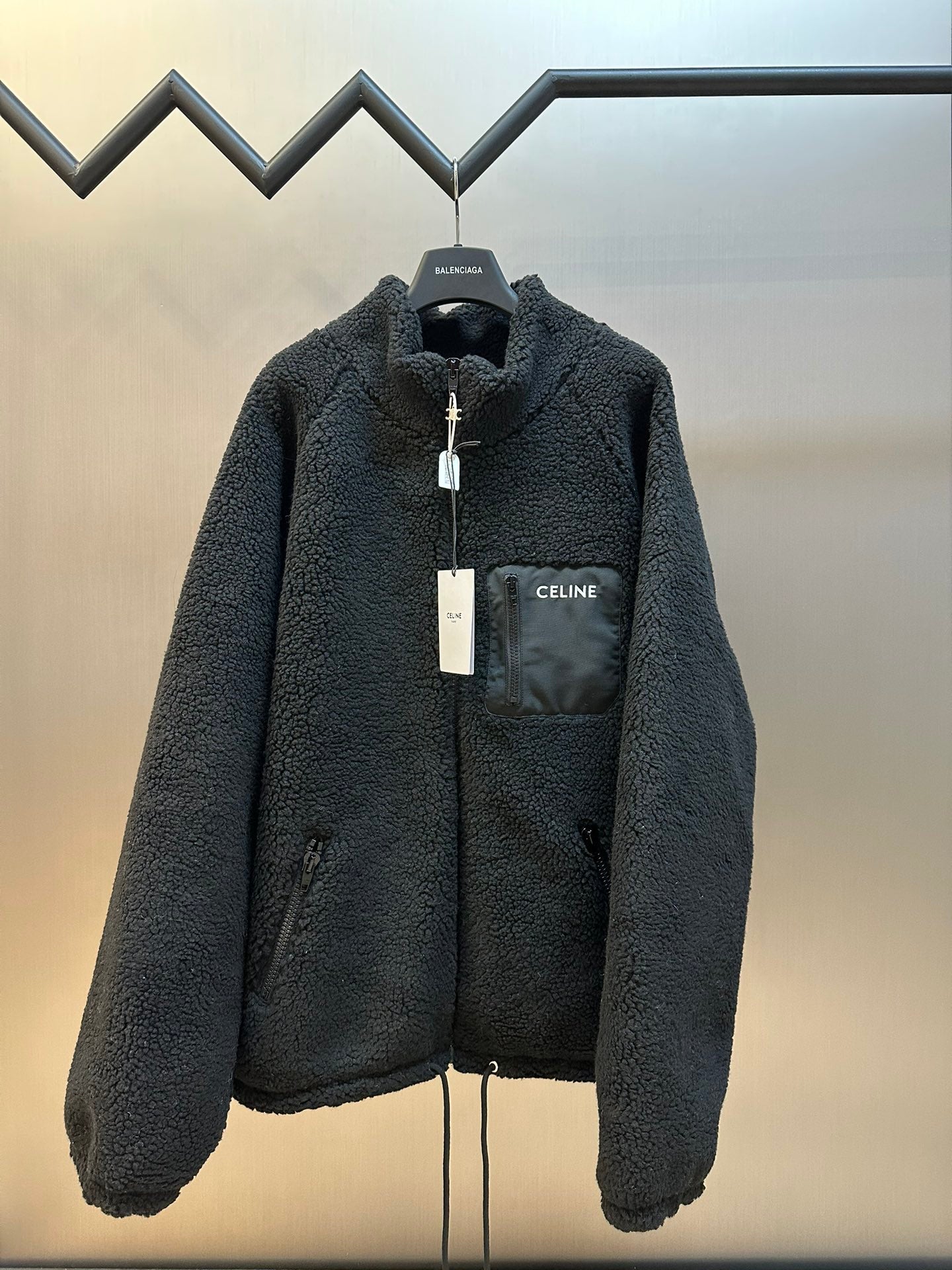 체인2호/셀린느 남성 블랙 포켓 털 재킷