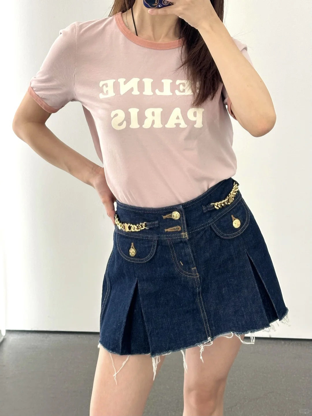 체인2호/셀린느 여성 알파벳 반팔 티셔츠