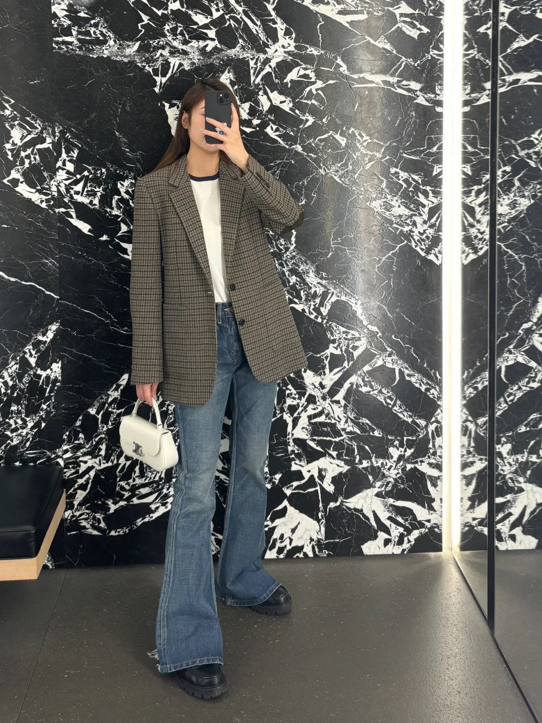체인2호/셀린느 여성 자수 반팔 티셔츠