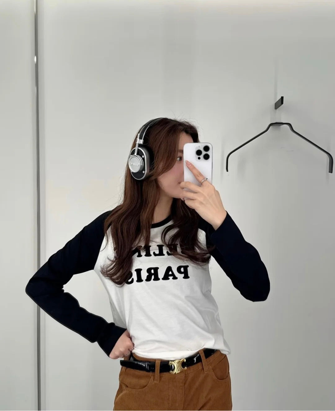 체인2호/셀린느 여성 알파벳 프린트 긴팔 티셔츠