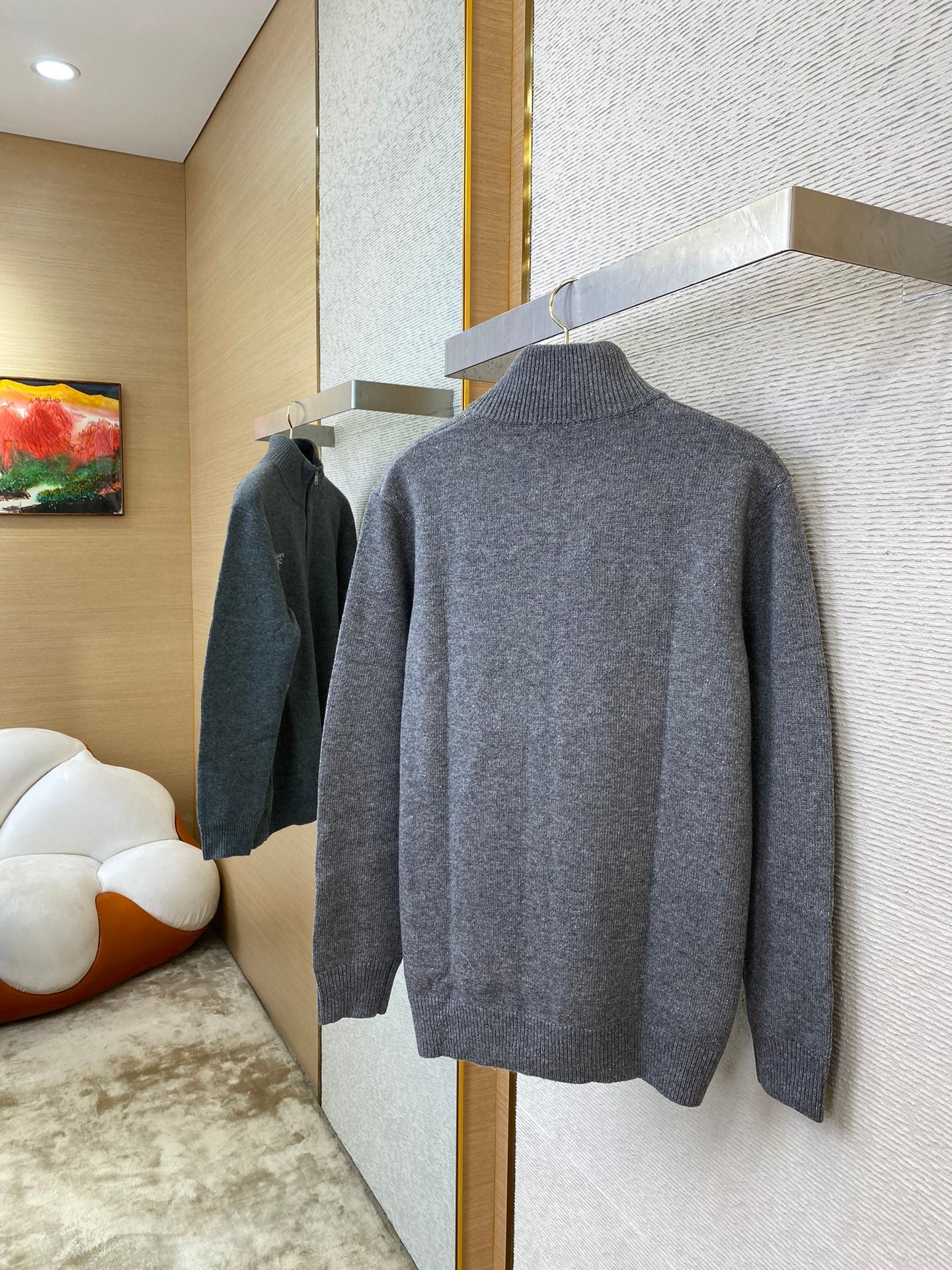 체인2호/프라다 남성 울 자수 지퍼 카디건