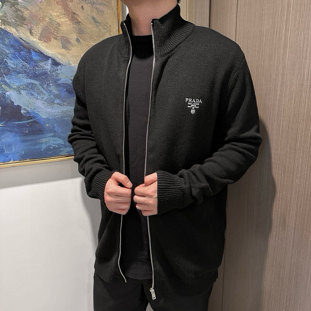 체인2호/프라다 남성 울 자수 지퍼 카디건