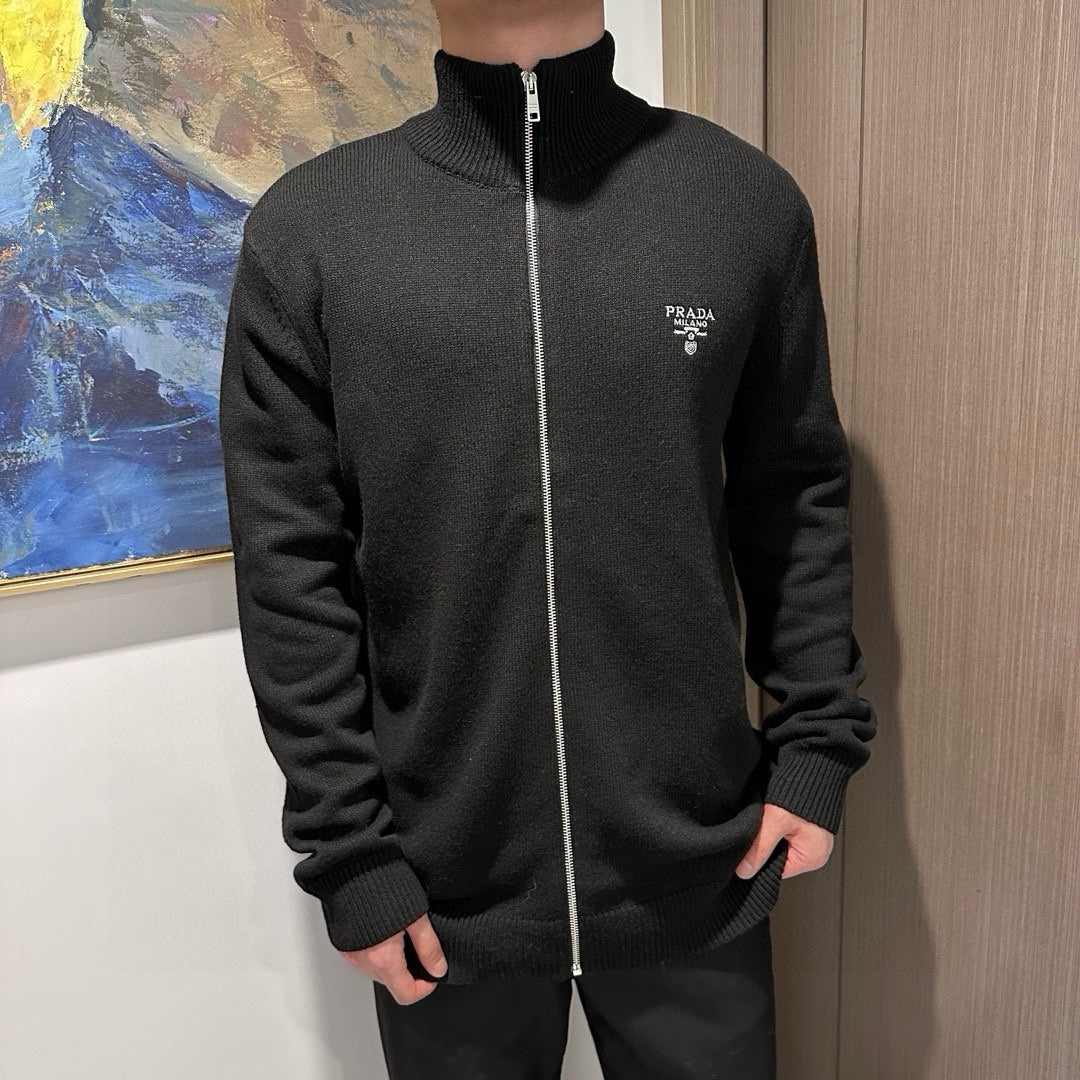 체인2호/프라다 남성 울 자수 지퍼 카디건