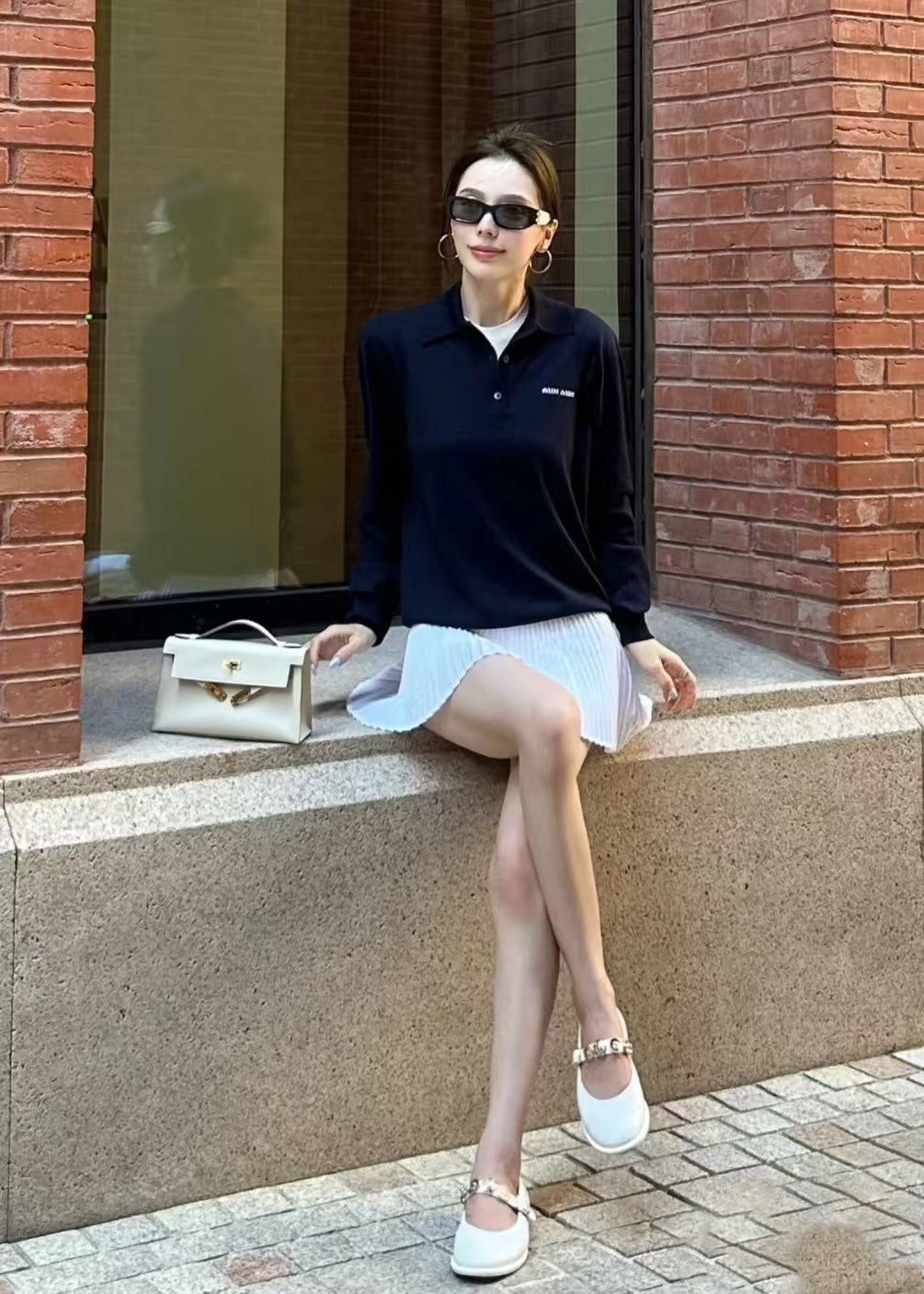 체인2호/미우미우 남성 울 니트 폴로 셔츠