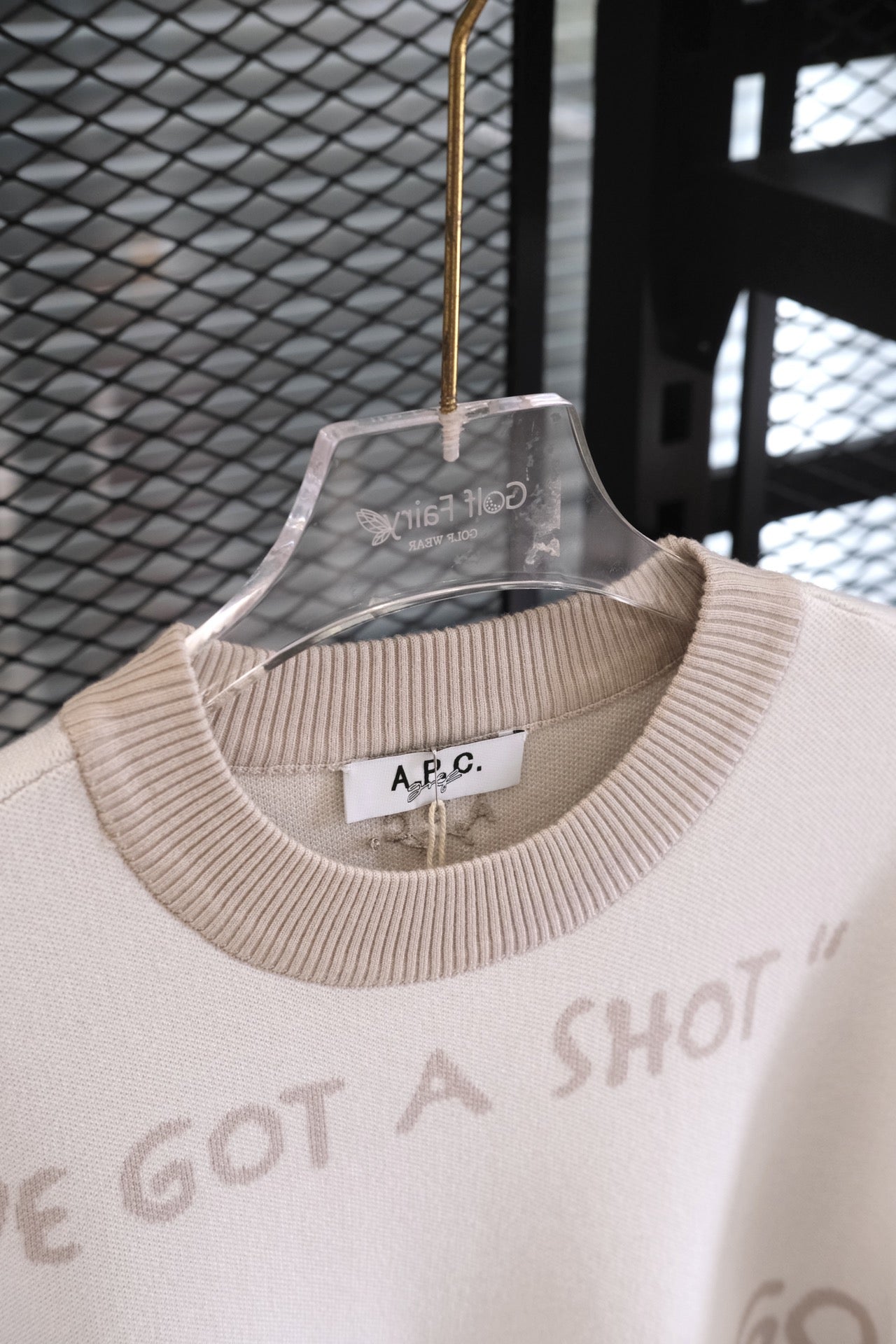 마이골프/APC GOLF 골프 여성 상의 알파벳 프린트 라운드 니트