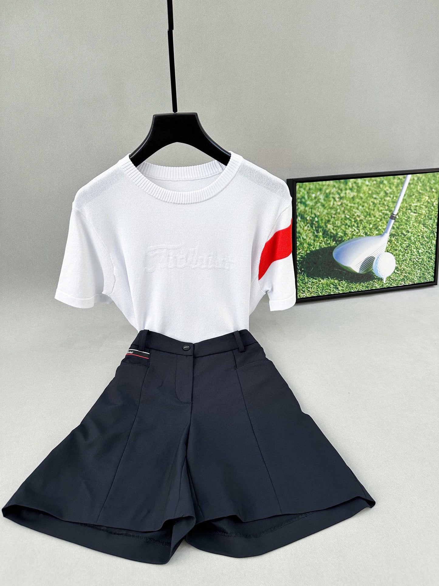 마이골프/Titleist 여성 라운드 니트 반팔