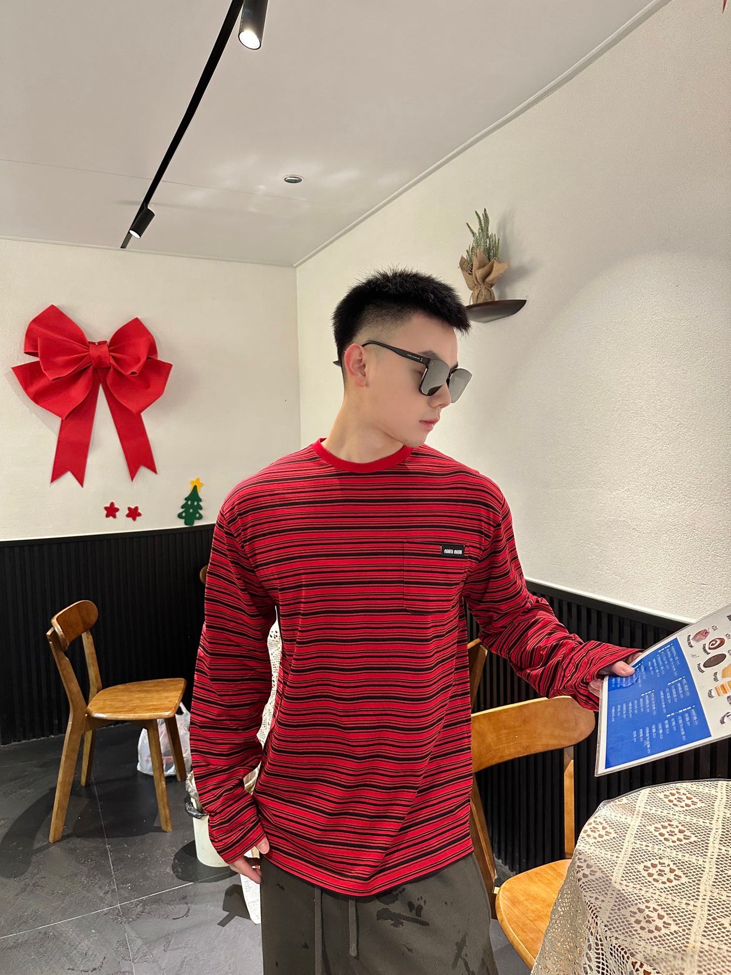 GTR/미우미우 남성 스트라이프 긴팔 티셔츠